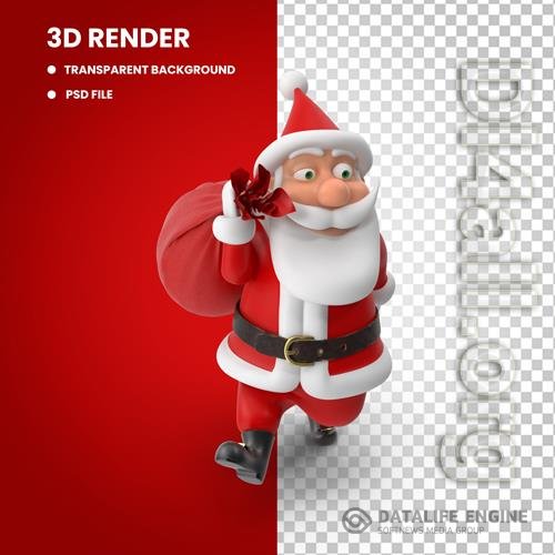 Santa a Christmas gifts in psd