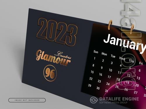 Luxury calendar mock-up new year 2023