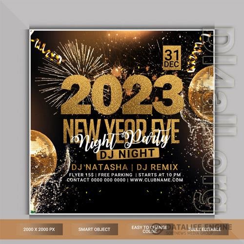 2023 new year eve night party flyer psd