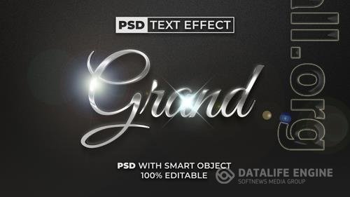 Grand text effect silver style editable text effect