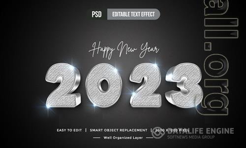 Luxury 2023 silver 3d text style background mockup