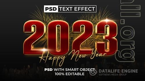 2023 new year text effect red gold style editable text effect colorful theme