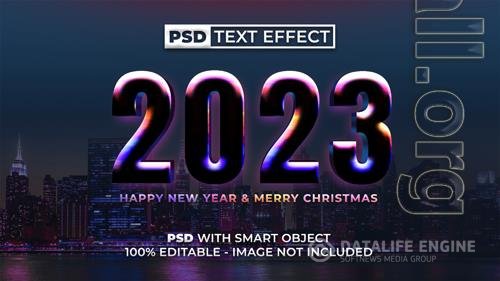 2023 new year text effect colorful style editable text effect