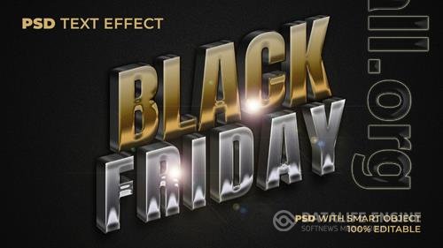 Black friday text effect metal style editable text effect