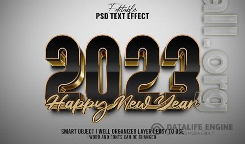 3d editable 2023 new year text effect template