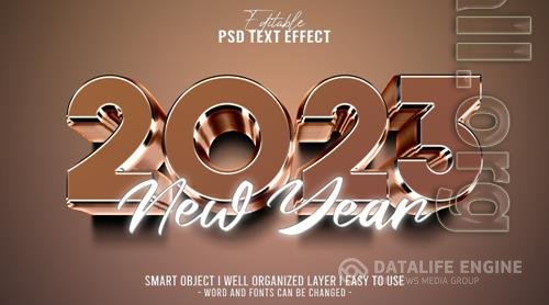 3d 2023 new year colorful editable text effect template