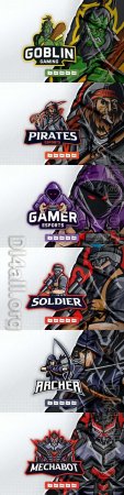 Warrior, soldier, pirates, goblin, gamer, archer, mascot logo design