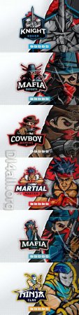 Ninja, martial, mafia, knight, cowboy, mascot logo design