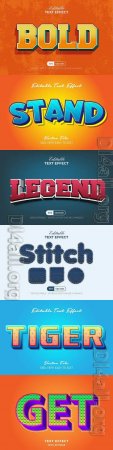 Vector 3d text editable, text effect font vol 203