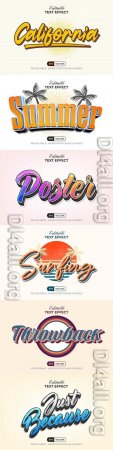 Vector 3d text editable, text effect font vol 200