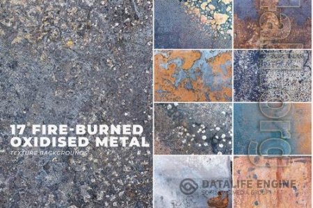 17 Fire-Burned Oxidized Metal Surface Textures