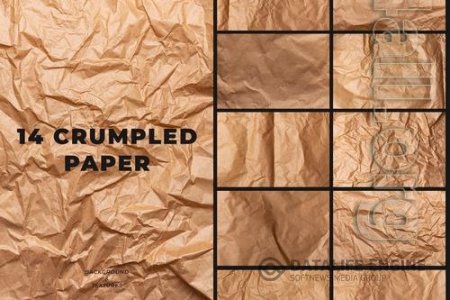 14 Crumpled Paper Background Texture Overlay