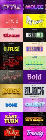 20 Psd style text effect editable set vol 25