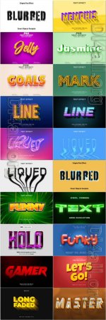 20 Psd style text effect editable set vol 22