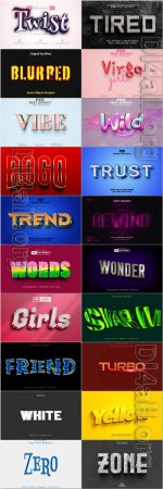 20 Psd style text effect editable set vol 21