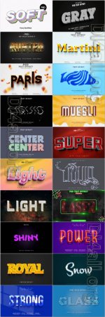 20 Psd style text effect editable set vol 20