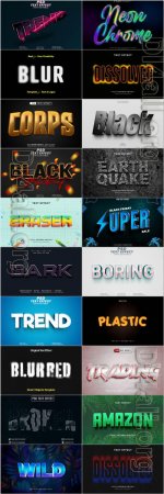 20 Psd style text effect editable set vol 19