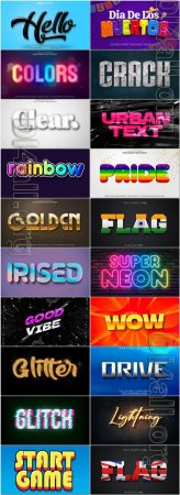 20 Psd style text effect editable set vol 33