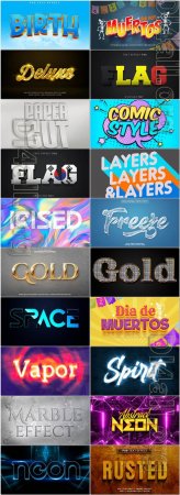 20 Psd style text effect editable set vol 30