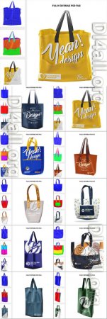 PSD large fabric tote bag mockup