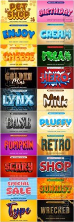 20 Psd style text effect editable set vol 38