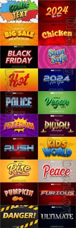 20 Psd style text effect editable set vol 41