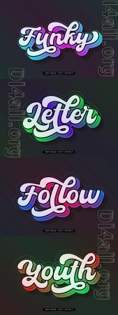 Vector 3d text editable, text effect font vol 19