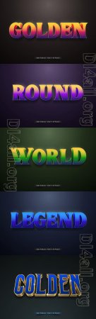 Vector 3d text editable, text effect font vol 16