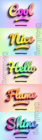 Vector 3d text editable, text effect font vol 6