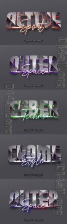 Vector 3d text editable, text effect font vol 3