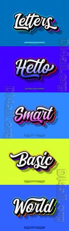 Vector 3d text editable, text effect font vol 2