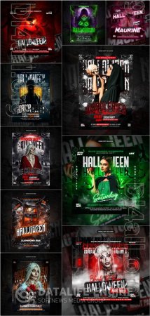 Happy halloween psd poster design vol 9