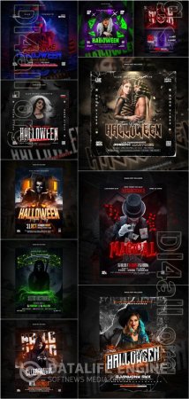 Happy halloween psd poster design vol 10