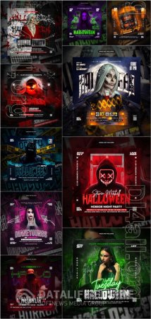 Happy halloween psd poster design vol 7