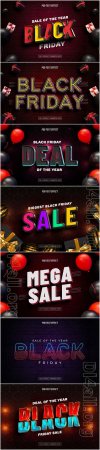 PSD black friday editable text effect vol 1