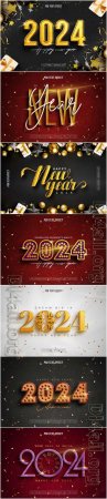 2024 Happy new year text effect vol 3