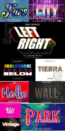 10 Psd style text effect editable set vol 6