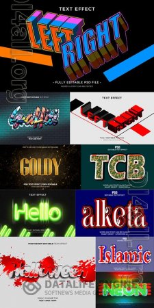 10 Psd style text effect editable set vol 2