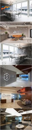 Logo mockup psd, reception logo, confernece room logo vol 3