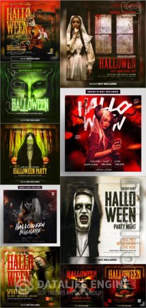 Happy halloween psd poster design vol 11