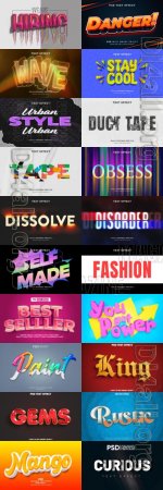 20 Psd style text effect editable set vol 67