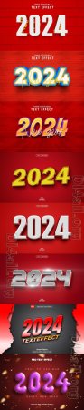 PSD new year 2024 3d editable text effect vol 8