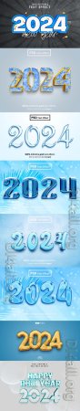 PSD new year 2024 3d editable text effect vol 1