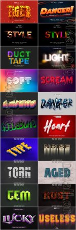 20 Psd style text effect editable set vol 78