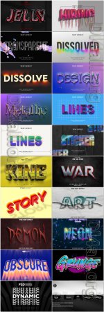 20 Psd style text effect editable set vol 77