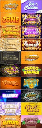 20 vector style text effect editable set vol 6