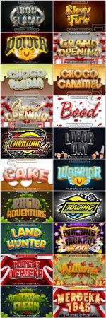 20 vector style text effect editable set vol 2