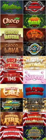 20 vector style text effect editable set vol 1