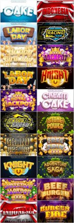 20 vector style text effect editable set vol 4