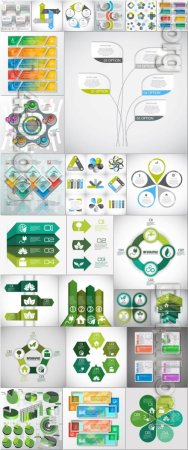 25 Infographics, business elements in vector set